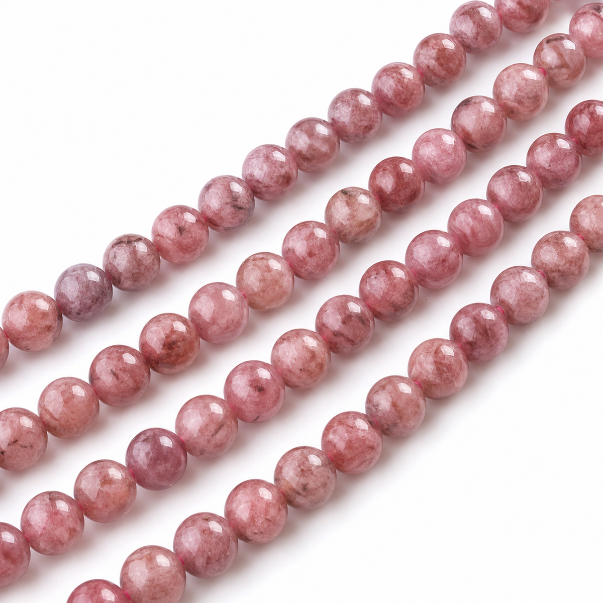 Pink Tourmaline Heated Beads, Natural Round Crystal Beads 4mm to 10mm