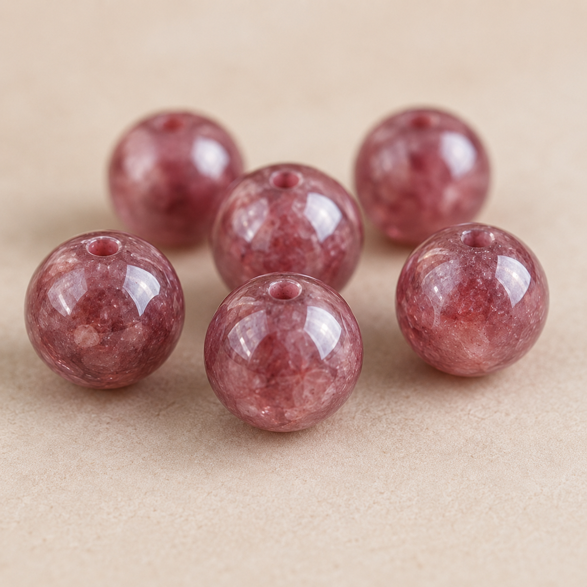 Pink Tourmaline Heated Beads, Natural Round Crystal Beads 4mm to 10mm