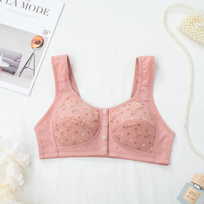 New Floral Front Closure Bra for Women (Plus Size) - Lingerie