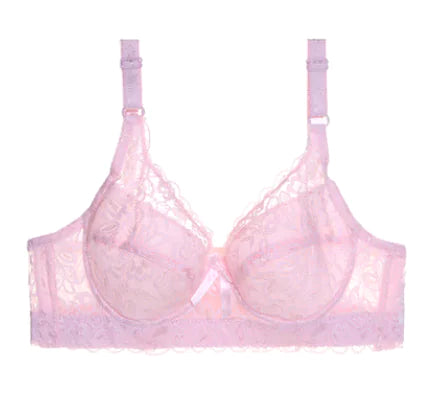 Ultra-thin Lace Bra for Plus Size with Adjustable Fit - Lingerie