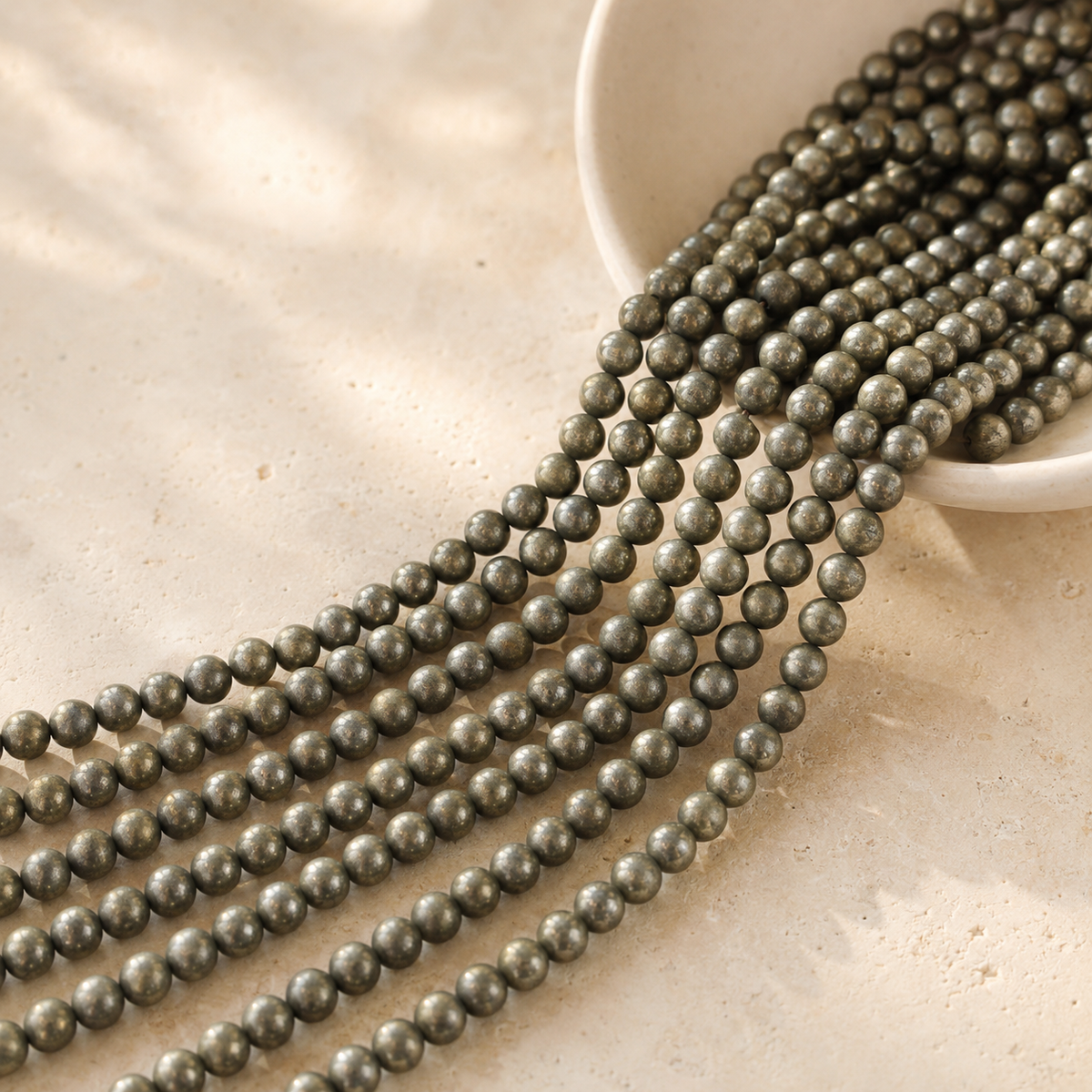 Pyrite Beads, Natural Round Crystal Beads 4mm to 12mm