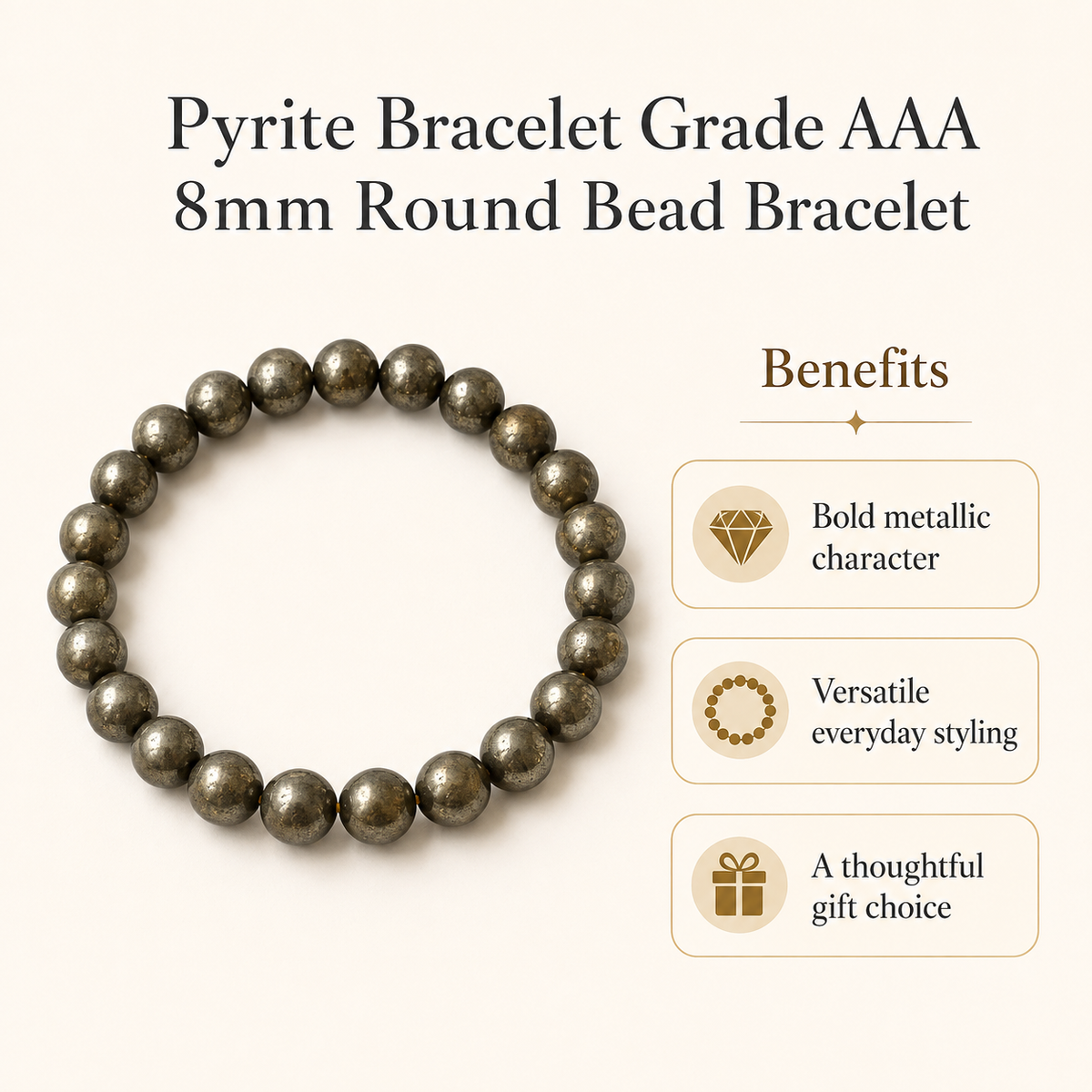Pyrite Bracelet | Golden Pyrite Bracelet (Determination and Resolution).