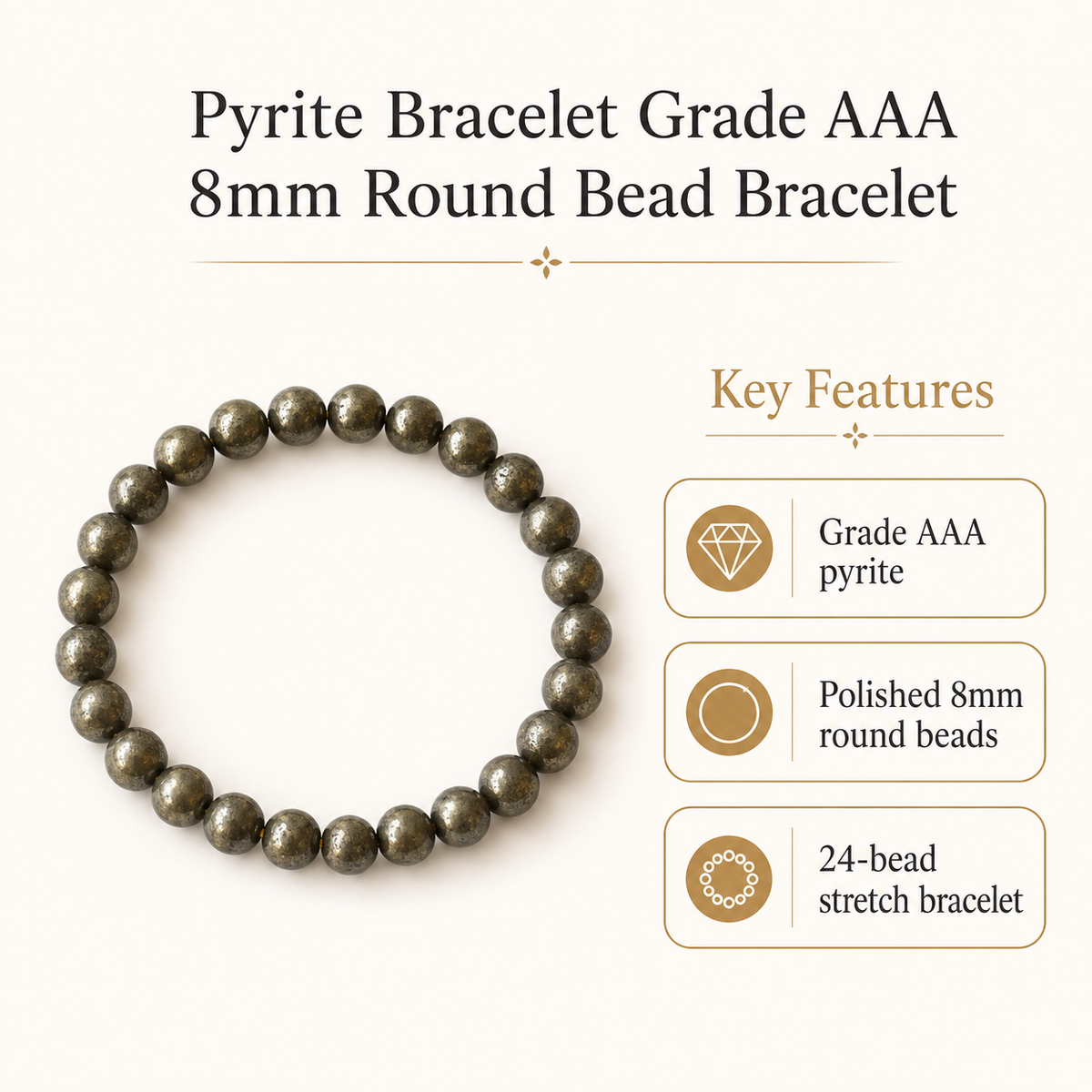 Pyrite Bracelet | Golden Pyrite Bracelet (Determination and Resolution).