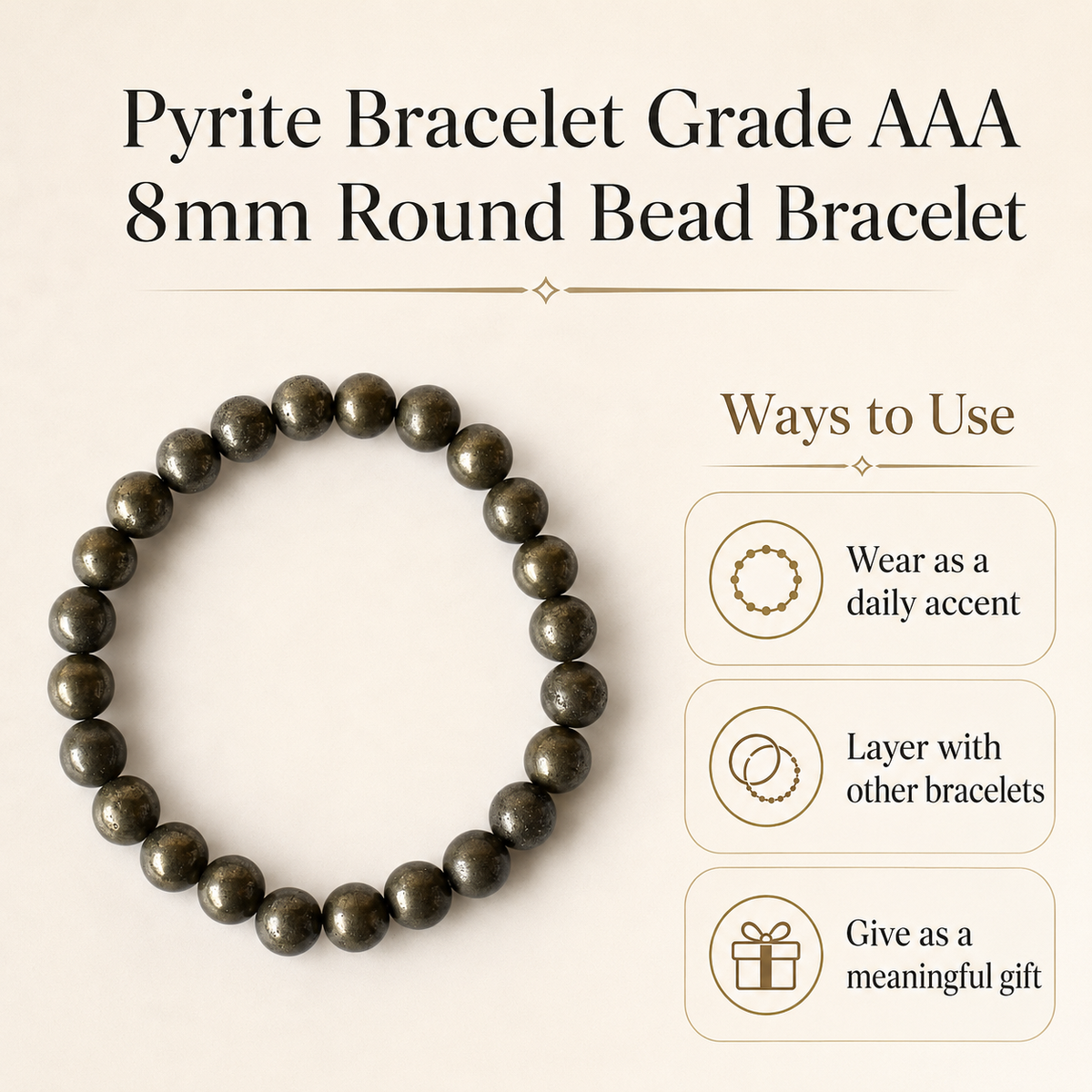 Pyrite Bracelet | Golden Pyrite Bracelet (Determination and Resolution).