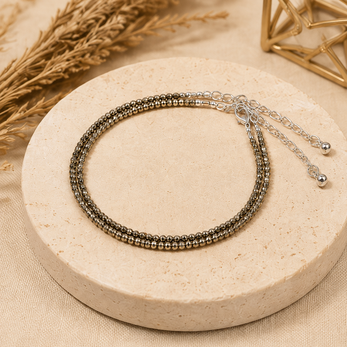 Pyrite Anklet 2mm – Natural Gemstone Jewelry for Protection, Balance & Positive Energy (Copy)