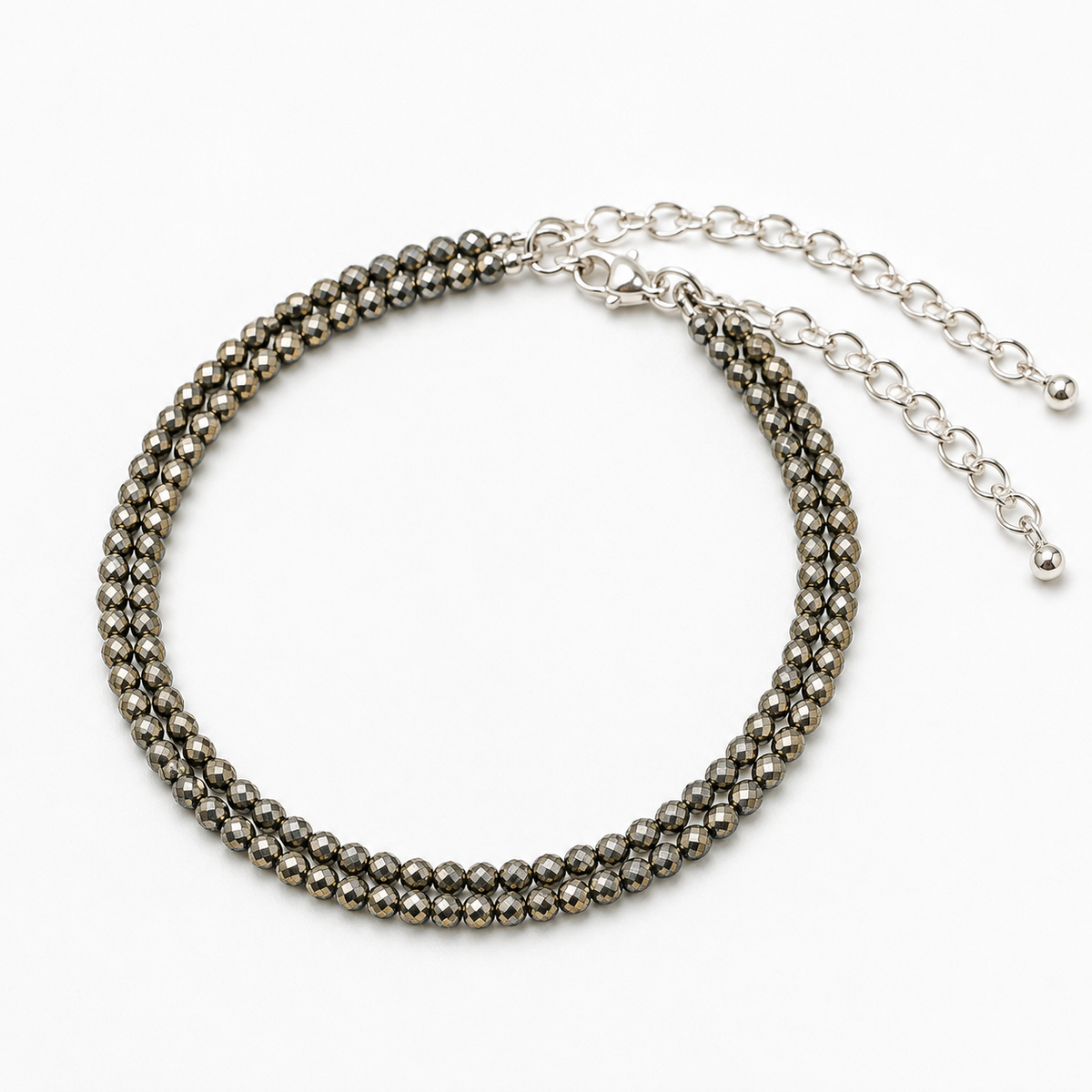 Pyrite Anklet 3mm – Natural Gemstone Jewelry for Protection, Balance & Positive Energy