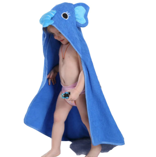 Cartoon Animal Baby Bathrobe and Hooded Towel Set