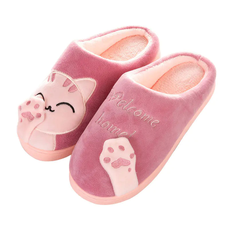 Cotton Winter Home Slippers - Tong Lucky Cat Design- 888