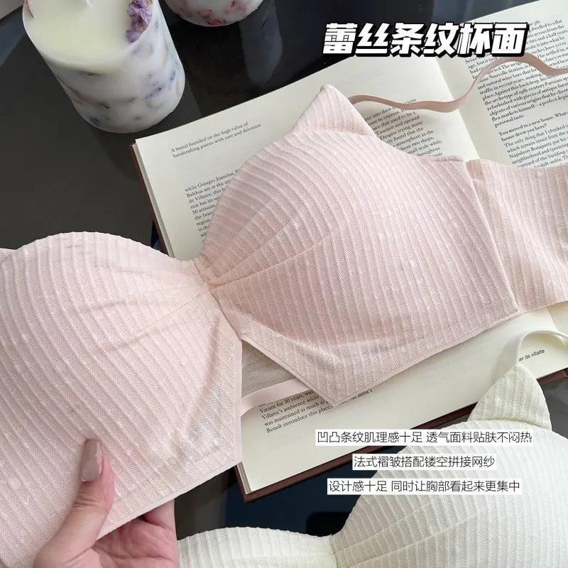 Strapless Lace Bra Set for Comfort and Support - Lingerie
