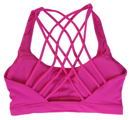 Cross Back Sports Bra - No Wire Yoga Running Tank - Lingerie