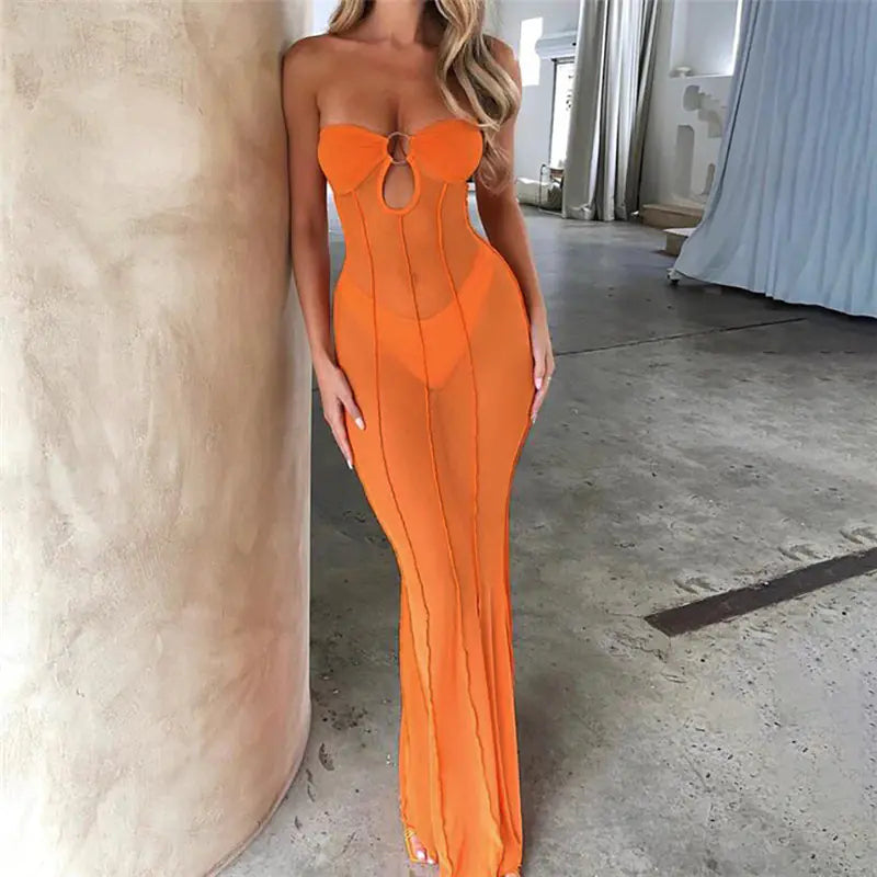 Fashionable Hollow Out Sheer Dress for Women - Lingerie