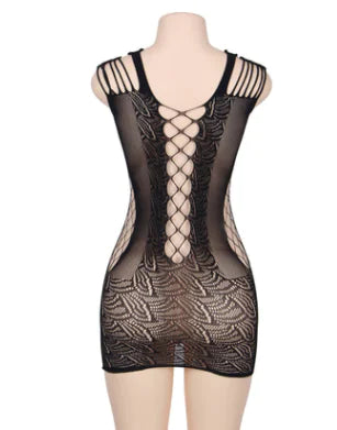 Lace Cutout Bodysuit Dress for Intimate Wear - Lingerie