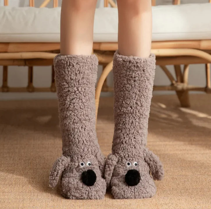 Women’s Plush Dog Socks - 888