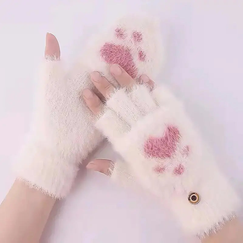 Winter Cat Claw Knit Gloves - 888
