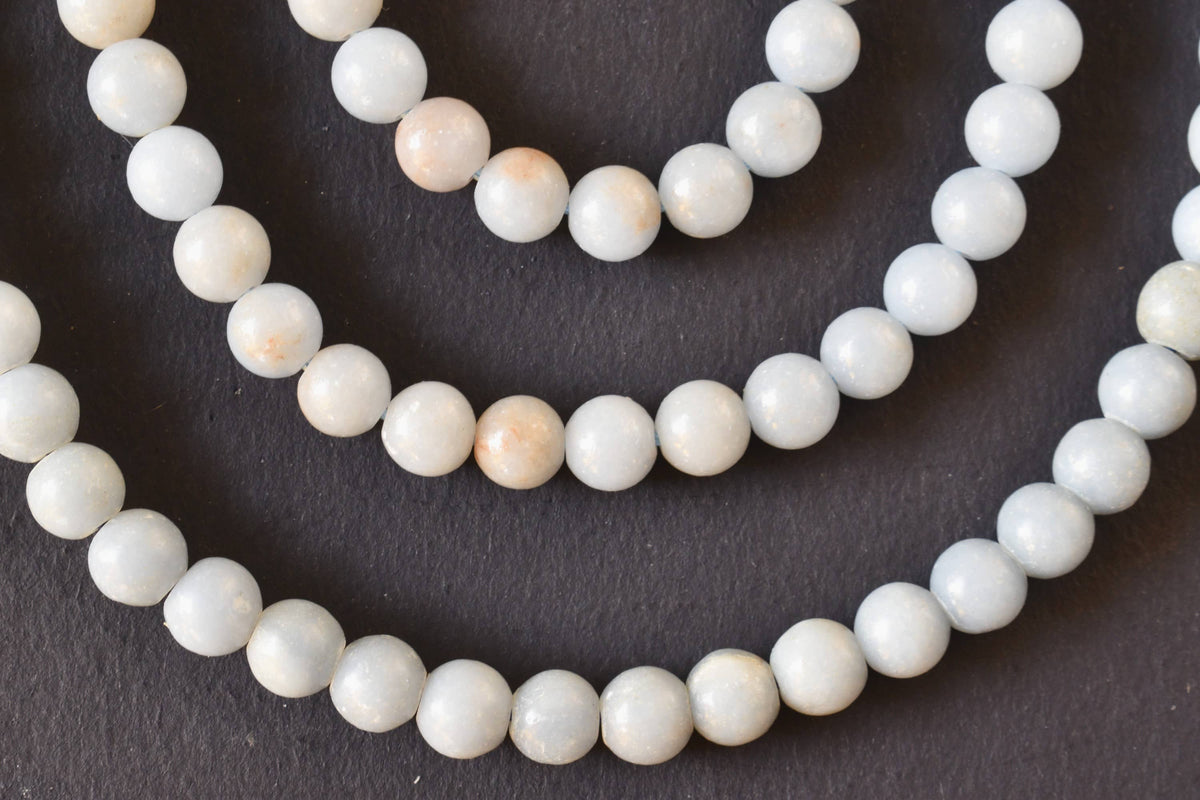 Angelite Beads, Natural Crystal Round Beads 4mm to 12mm