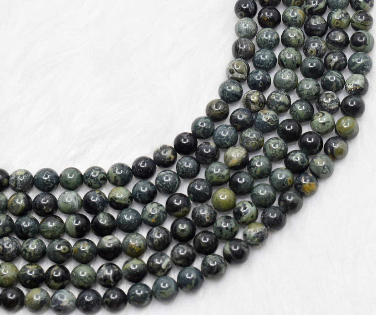 Kambaba Jasper Beads, Natural Round Crystal Beads 4mm to 10mm.