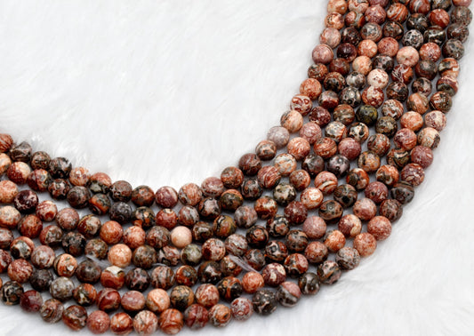 Leopardskin Jasper Beads, Natural Round Crystal Beads 4mm to 10mm.