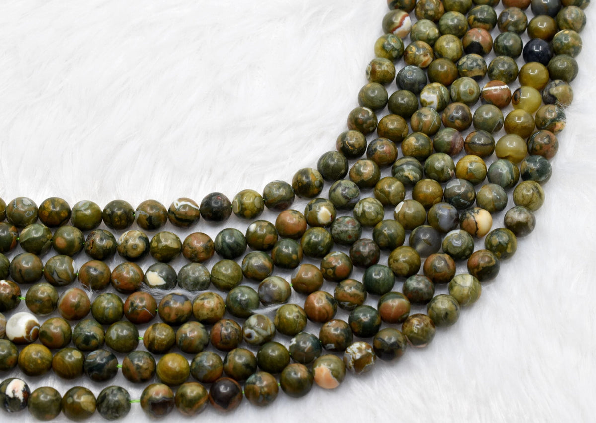 Ocean Jasper Beads, Natural Round Crystal Beads 4mm to 12mm.