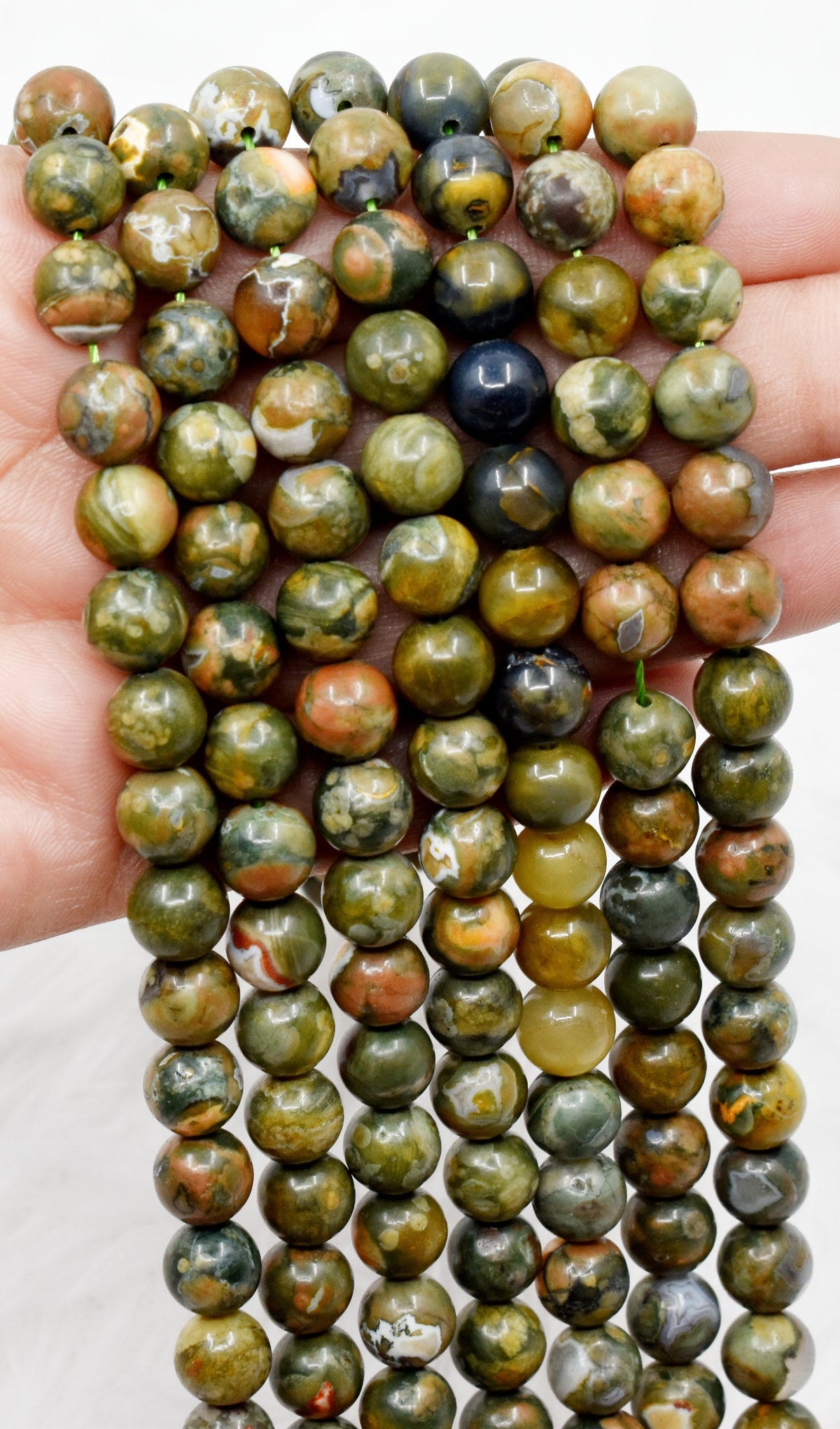 Ocean Jasper Beads, Natural Round Crystal Beads 4mm to 12mm.