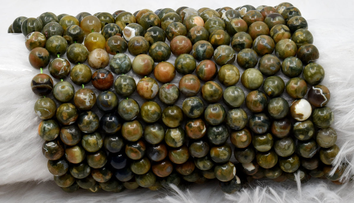 Ocean Jasper Beads, Natural Round Crystal Beads 4mm to 12mm.