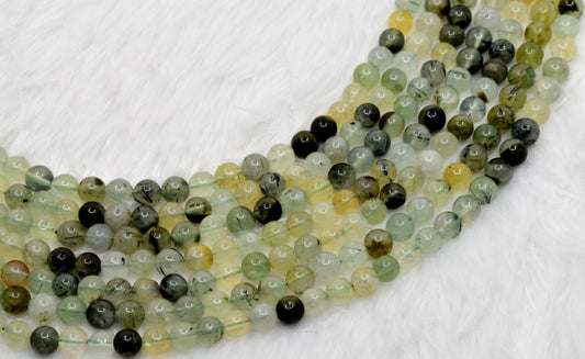 Prehnite Beads, Natural Round Crystal Beads 4mm to 10mm.