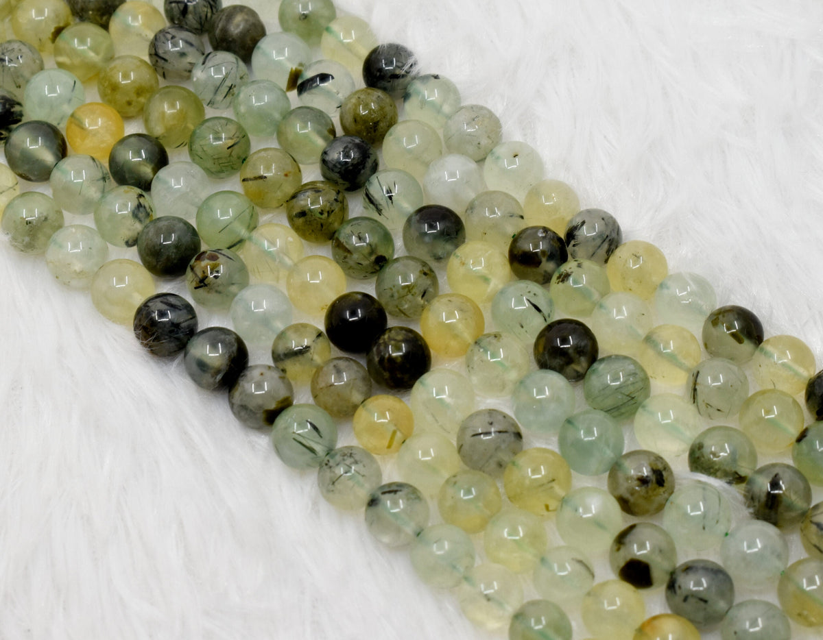 Prehnite Beads, Natural Round Crystal Beads 4mm to 10mm.