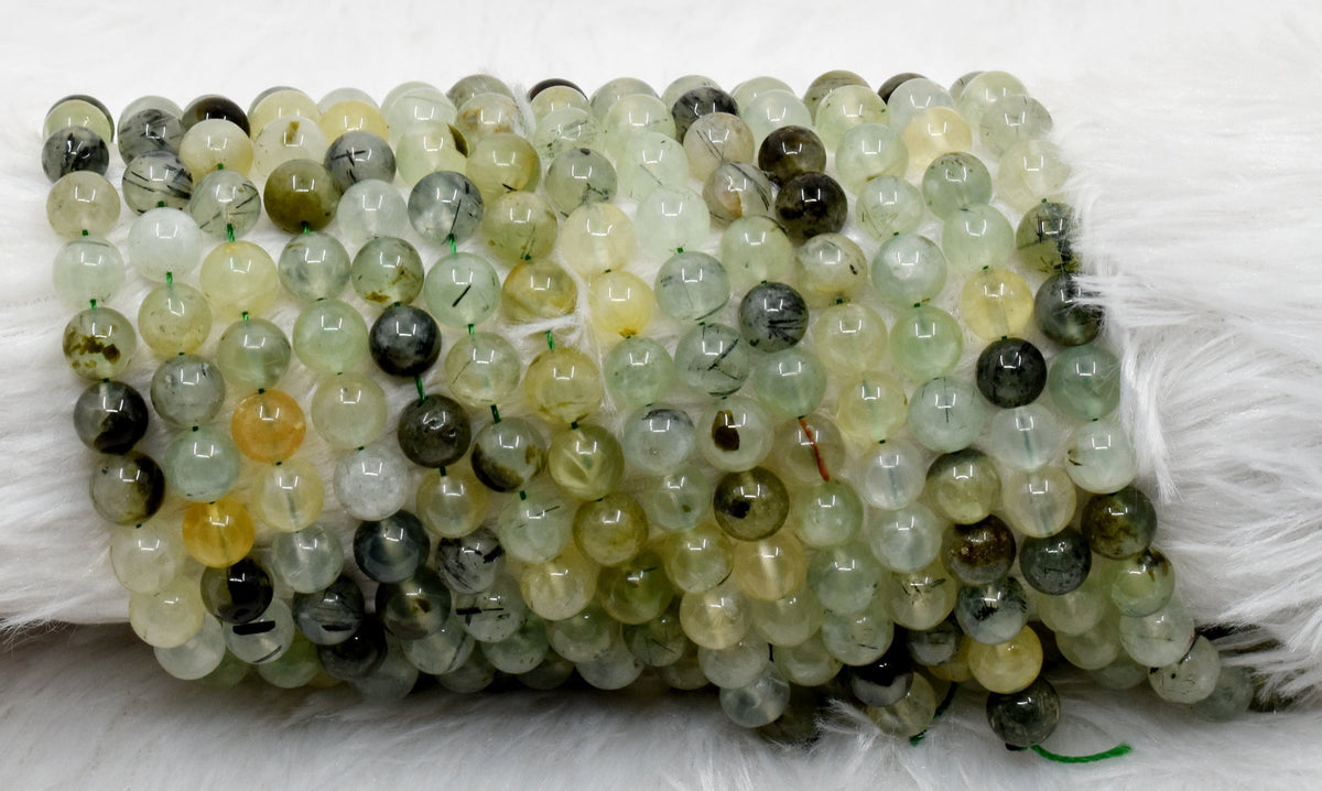 Prehnite Beads, Natural Round Crystal Beads 4mm to 10mm.
