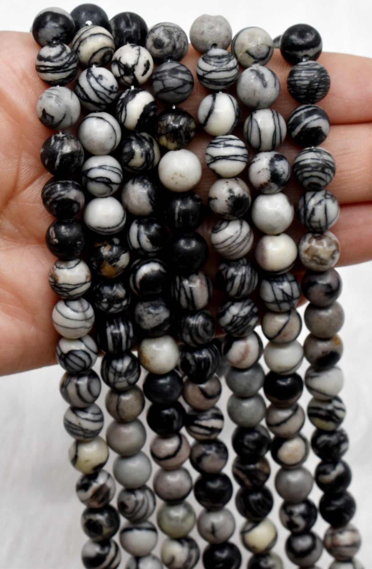 Picasso Jasper Beads, Natural Round Crystal Beads 4mm to 10mm.