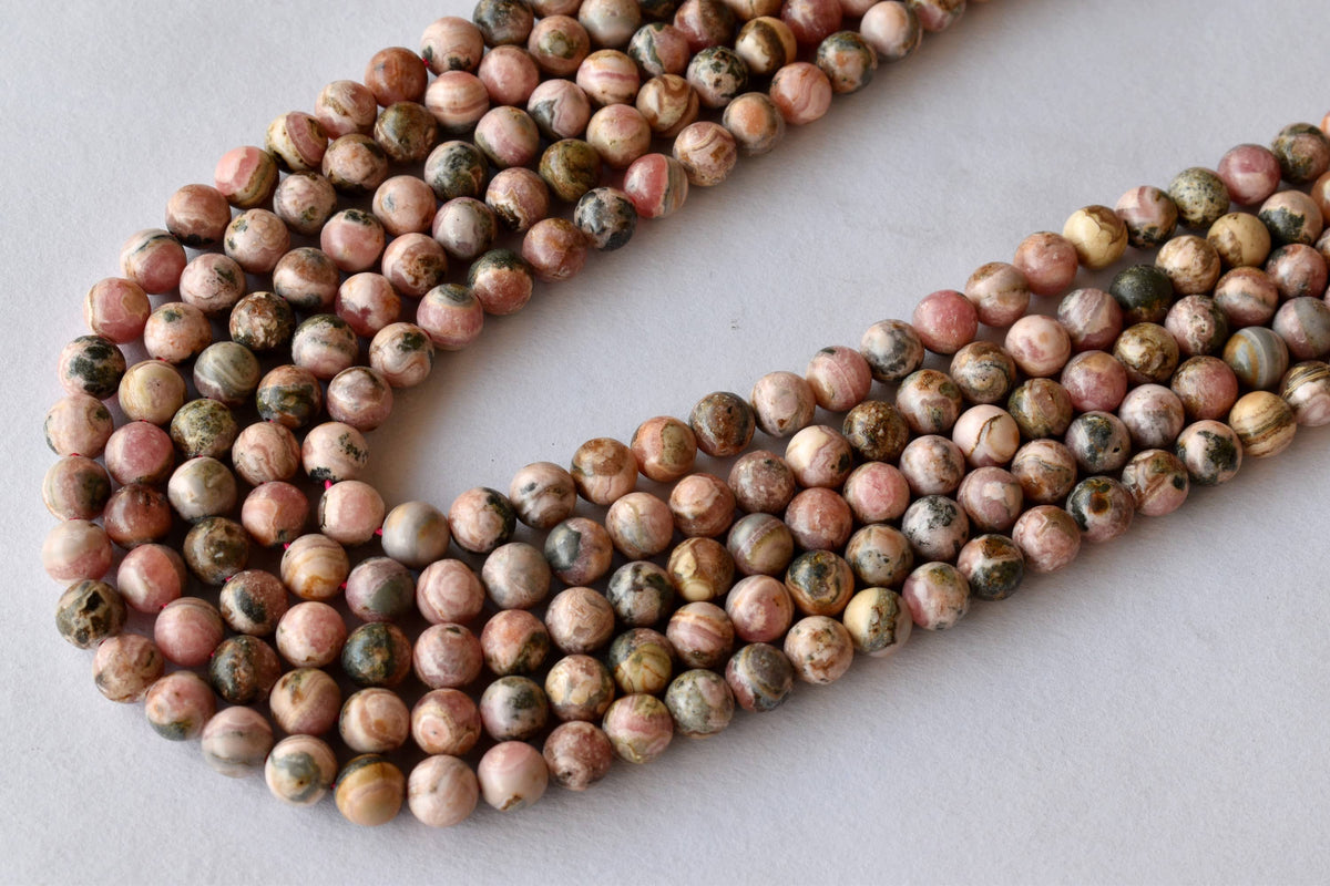 Rhodochrosite Beads, Natural Round Crystal Beads 4mm to 12mm.