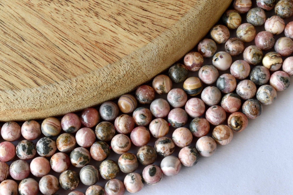Rhodochrosite Beads, Natural Round Crystal Beads 4mm to 12mm.