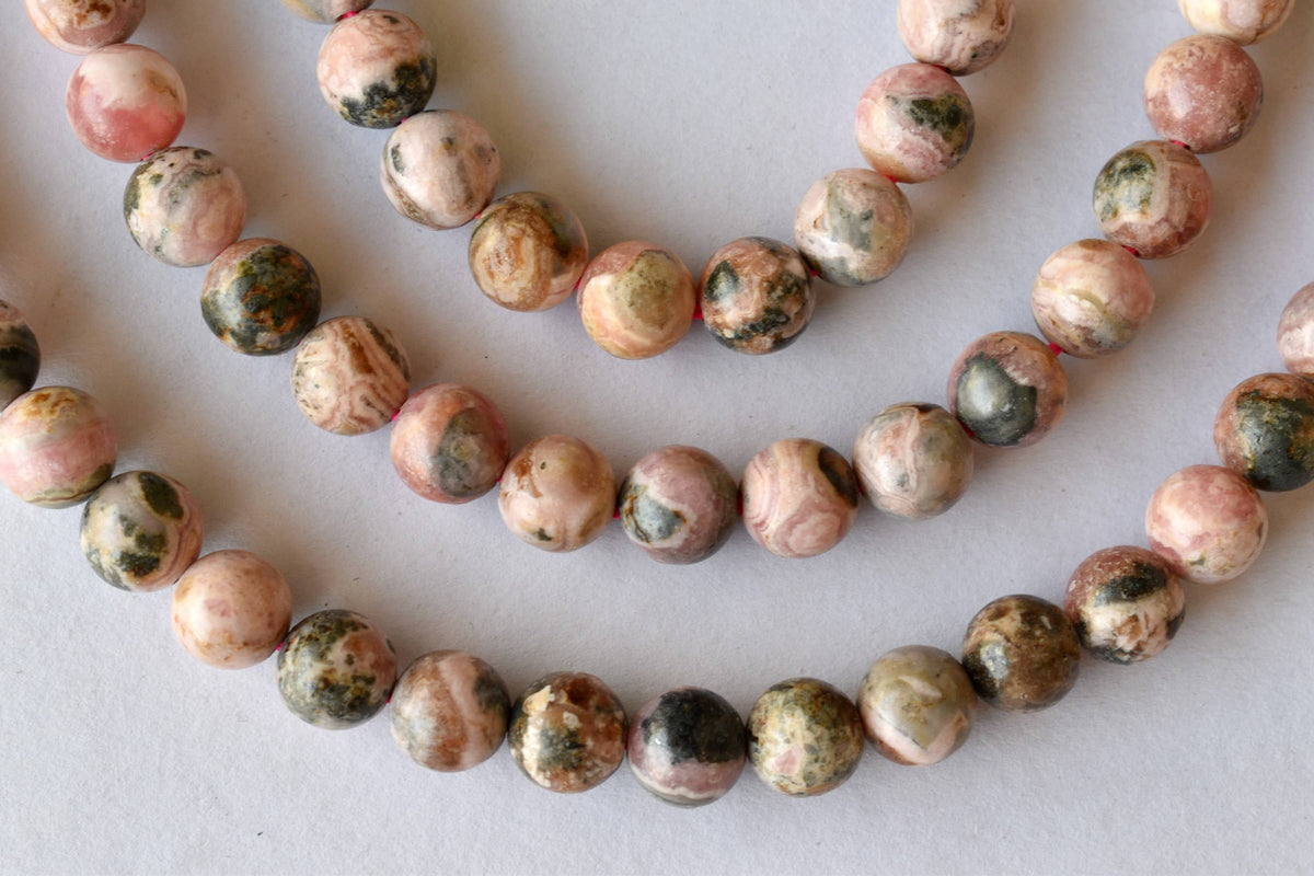 Rhodochrosite Beads, Natural Round Crystal Beads 4mm to 12mm.