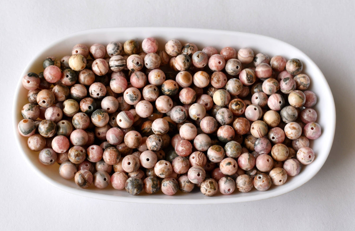 Rhodochrosite Beads, Natural Round Crystal Beads 4mm to 12mm.