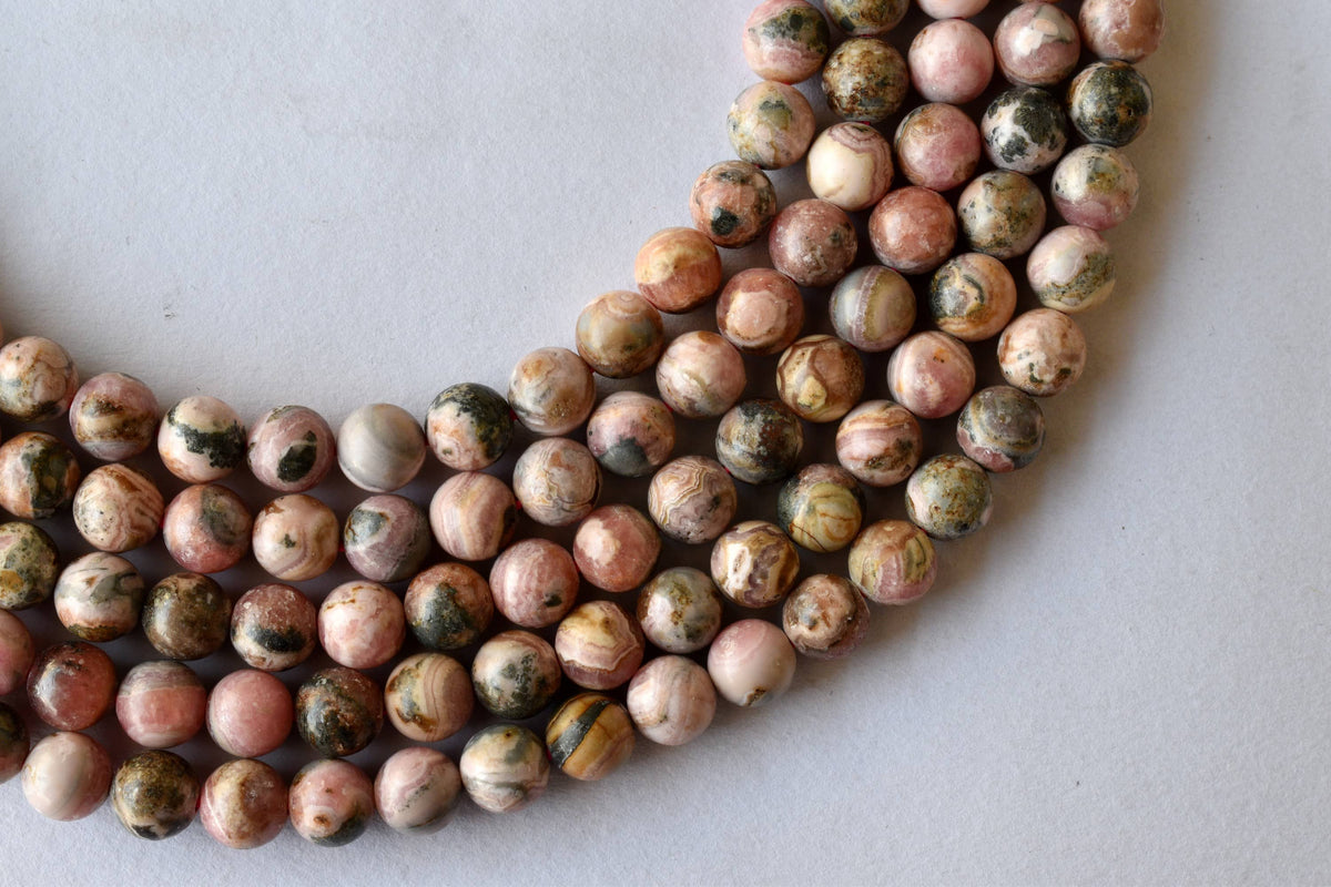 Rhodochrosite Beads, Natural Round Crystal Beads 4mm to 12mm.
