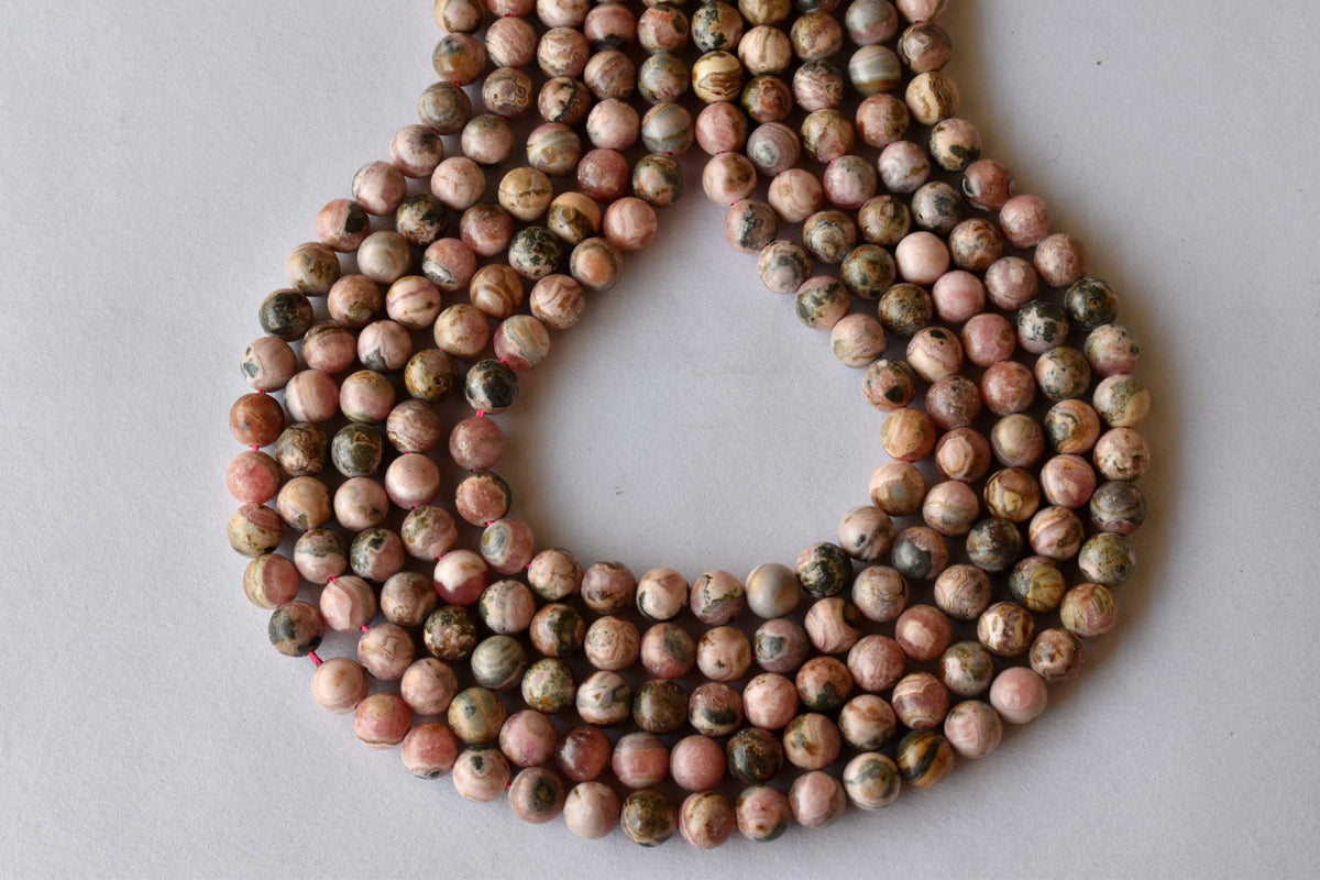 Rhodochrosite Beads, Natural Round Crystal Beads 4mm to 12mm.