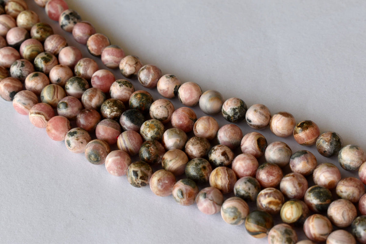 Rhodochrosite Beads, Natural Round Crystal Beads 4mm to 12mm.