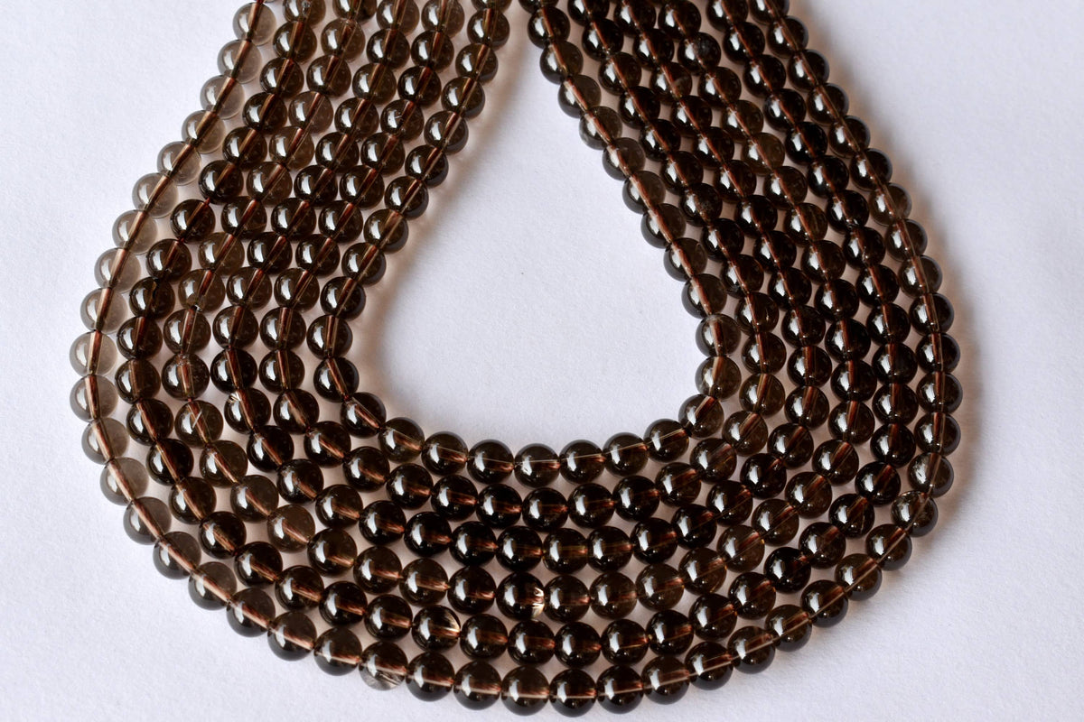 Smokey Quartz Beads, Natural Round Crystal Beads 4mm to 12mm