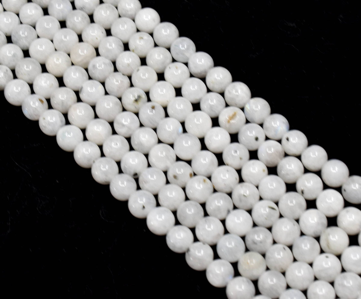 White Rainbow Moonstone Beads, Natural Round Crystal Beads 4mm to 10mm