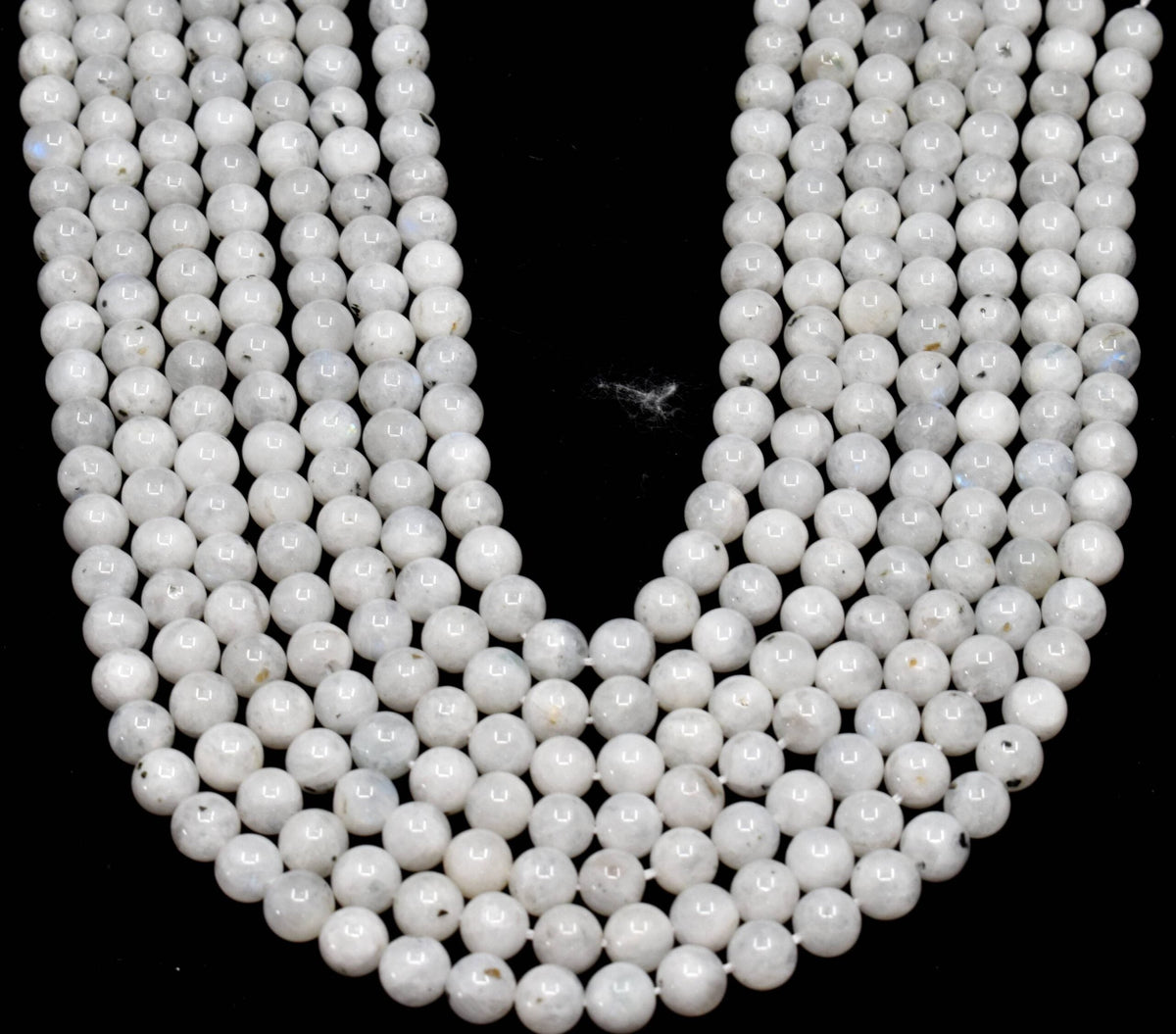 White Rainbow Moonstone Beads, Natural Round Crystal Beads 4mm to 10mm
