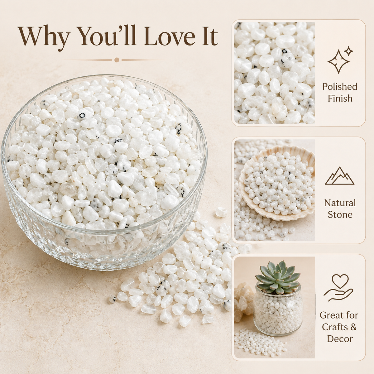 Rainbow Moonstone Gemstone Chips (Compassion and Bring Balance)
