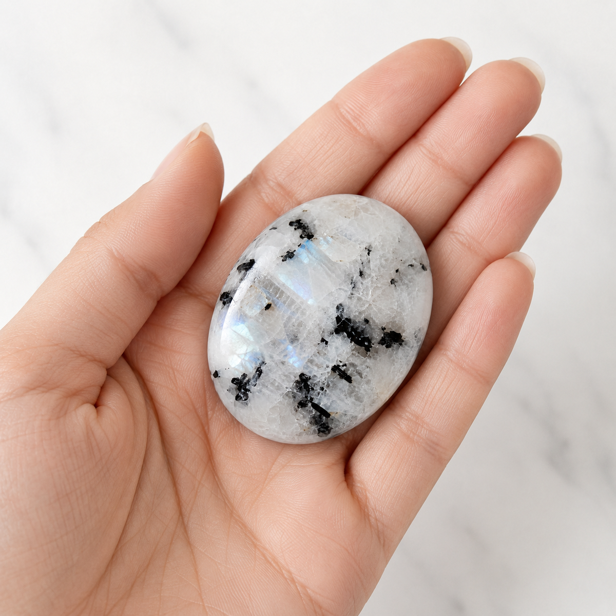 Rainbow Moonstone Worry Stones (Compassion and Psychic Abilities).