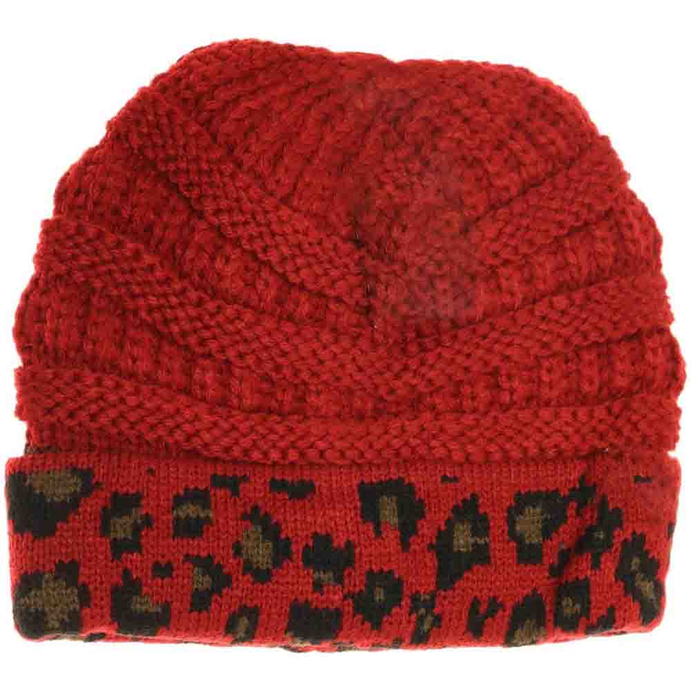 KIDS Matching Cuff Leopard Print C.C Beanie
