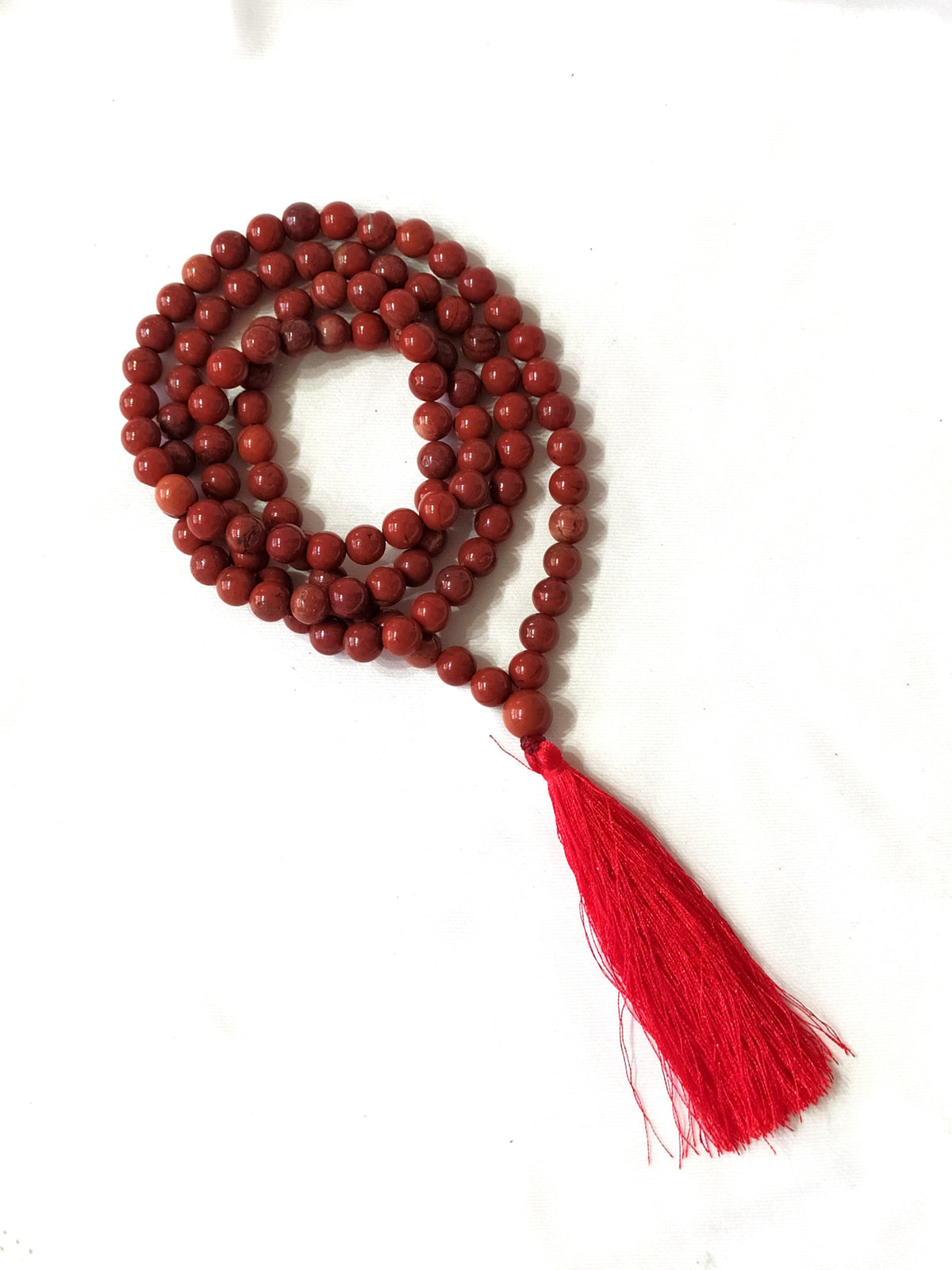 Red Jasper Gemstone Mala, 108 Prayer Bead Mala.