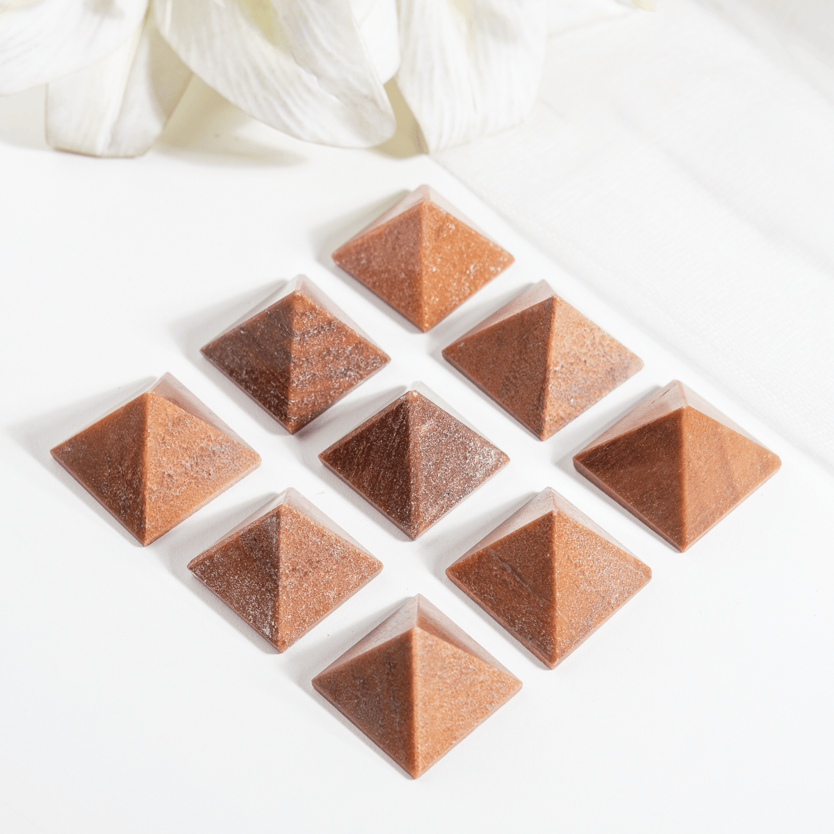 Orange Aventurine Pyramids (Optimism and Contentment)