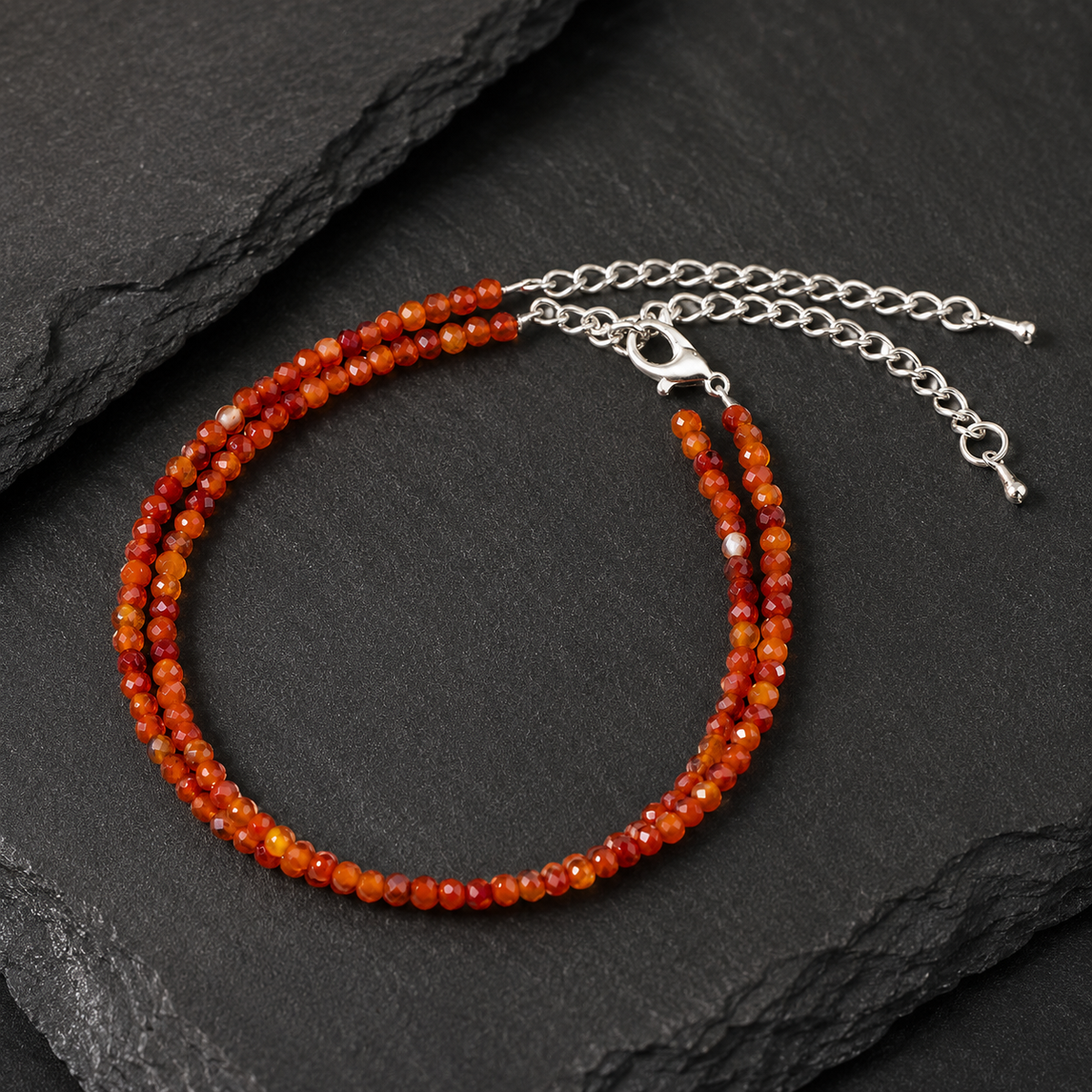 Red Carnelian Crystal anklet for Healing, Protection & Grounding – Natural