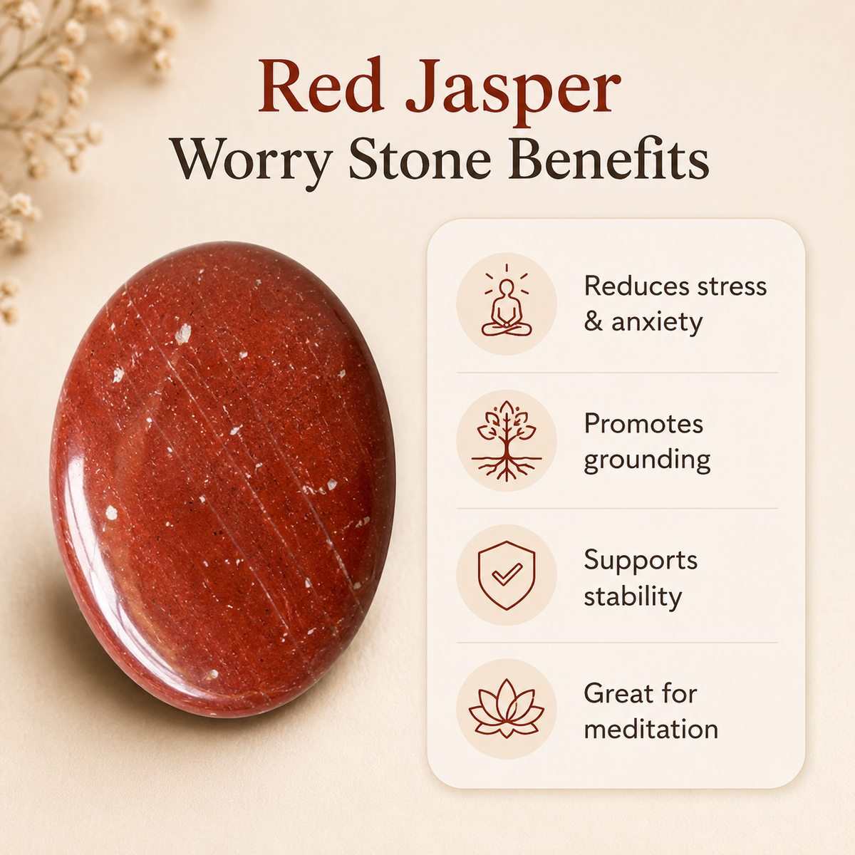 Red Jasper Pocket Stones (Generosity and Balance)