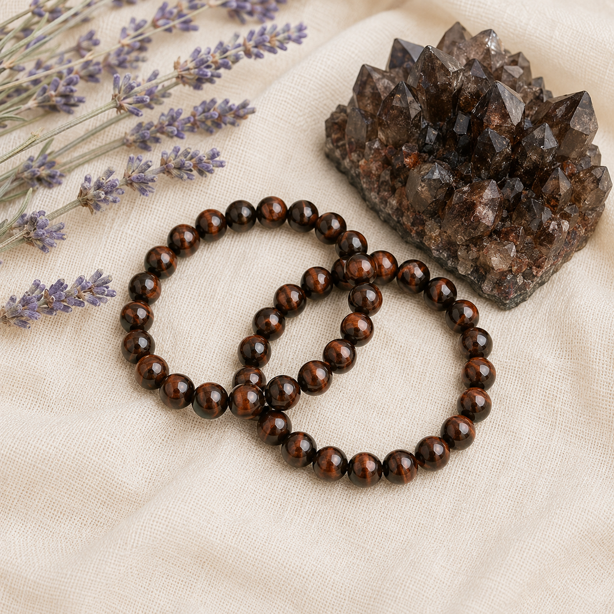 Red Tiger Eye Bracelet | Vintage Tiger Eye Bracelet (Happiness and Self Discovery)