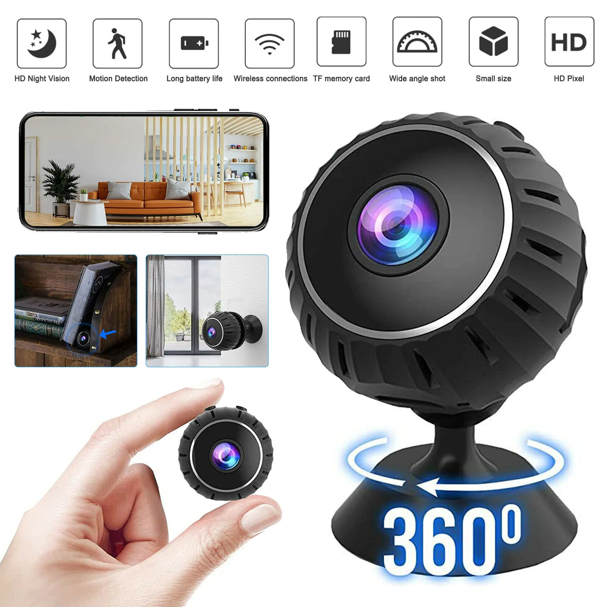 Mini Camera Wireless Cam WiFi Home Security HD 1080P DVR