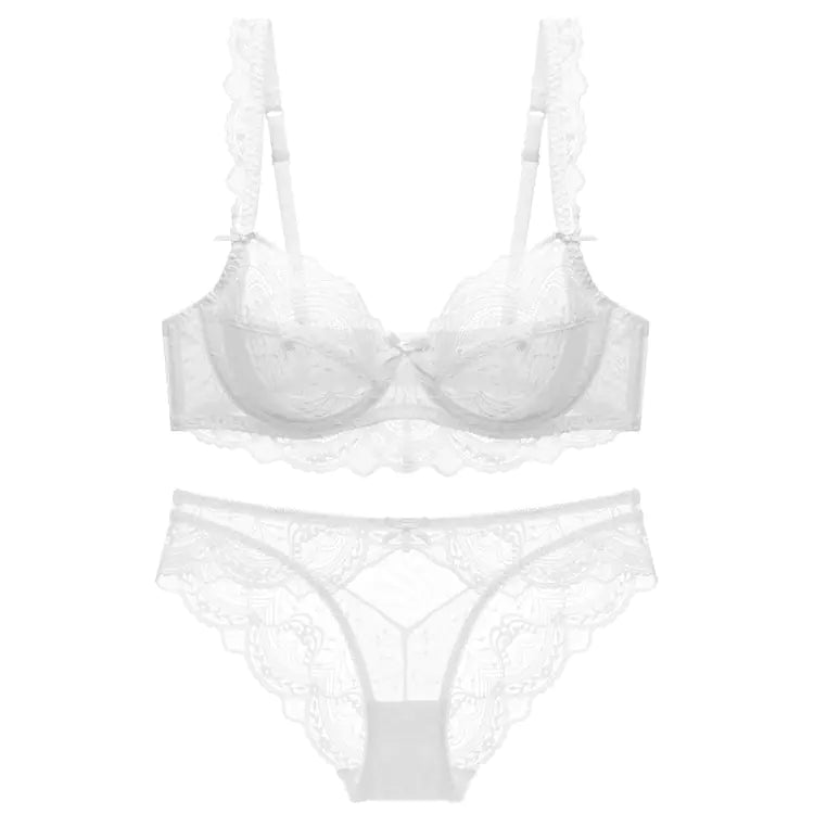 Women's Ultra-Thin Lace Bra Set for Large Breasts - Lingerie