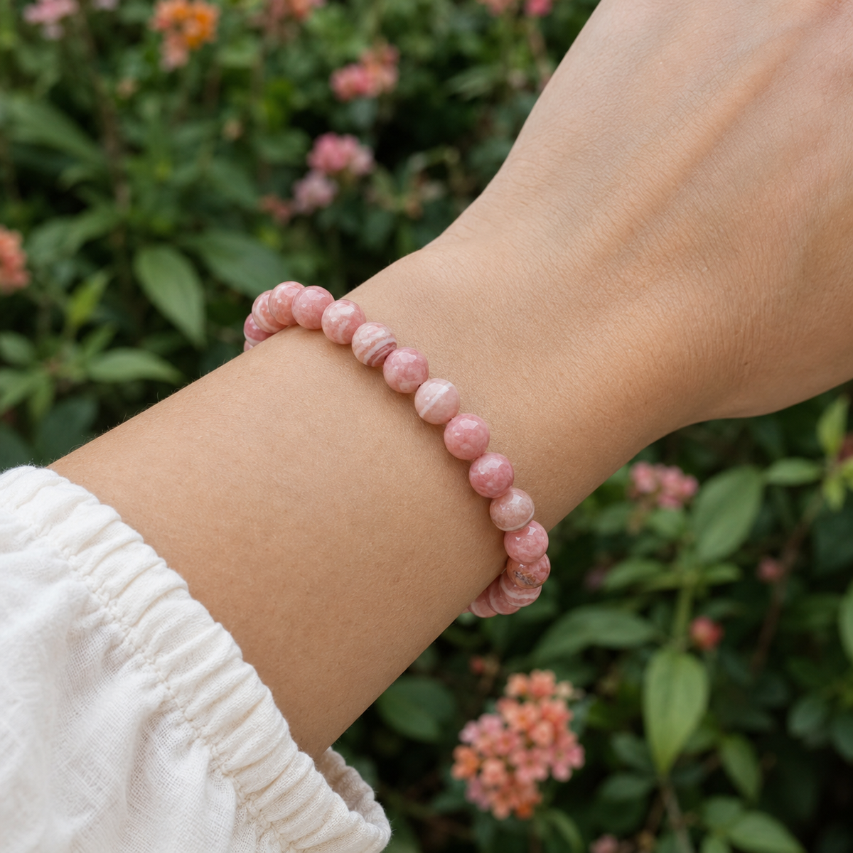 Rhodochrosite Bracelet | Rhodochrosite Crystal Bracelet (Compassion and Relaxation)