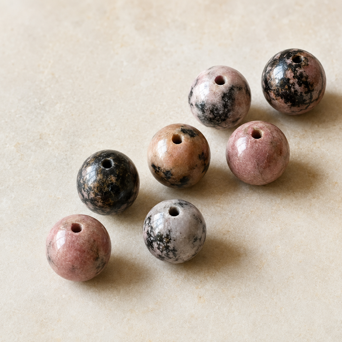 Rhodonite Beads, Natural Round Crystal Beads 4mm to 12mm